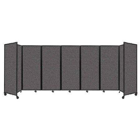 Versare Room Divider 360 Folding Portable Partition 19'6" x 6'10" Charcoal Gray Fabric 1182707